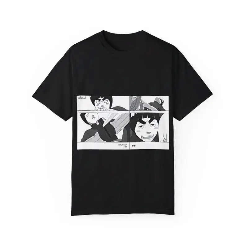 DRUNKEN FIST Tee || Rock Lee T-Shirt || All Sizes || Variety Colors || Anime Inspired T-Shirt || Unisex Garment-Dyed T-shirt || allgood