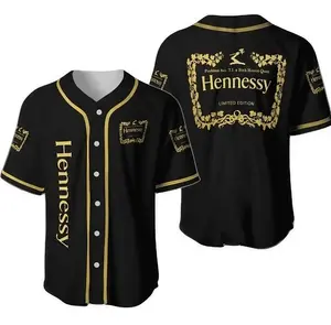 Hennessy Black Limited Edition Baseball Jersey Br Jersey Shirt Drinking gift Baseball Jersey Gift For Br Lovers Alcohol Jersey