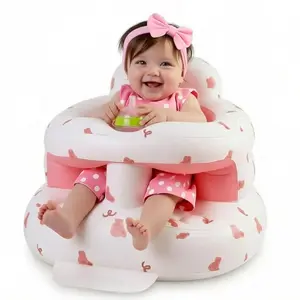 Inflatable Baby Seat for 3-36 Months Babies Blow up Chair with Built-in Air Pump PVC Material Full Enclosure Protection Outdoor Travel Chair for Infant