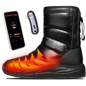 Heated Boots for Men Women with APP Control, FuturaHeat-Nova Winter Waterproof Warm Snow Work Boot Rechargeable Electric Heating Foot Warmers