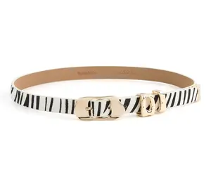 Ettika Women's Zebra Print Molten Metal Belt
