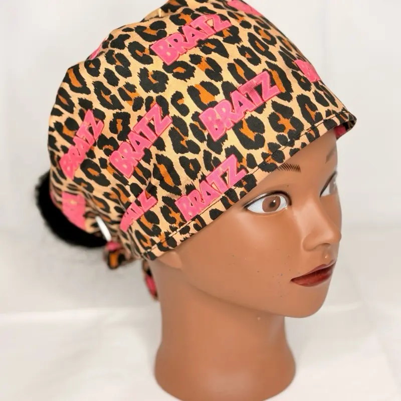 Leopard Luxe Satin Lined Scrub Cap
