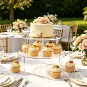 Acrylic Cupcake Stand for Wedding, 7.87-11.8 Inch Cake Display Rack, Dessert Holder for Bakery, Pizza Shop, Home Party, Restaurant Decor