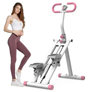 265lbs Stair Stepper with Adjustable Handlebar & Resistance- Vertical Climber Workout Machine for Full-Body Exercise Climber Fitness Equipment with Stable Frame-Pink