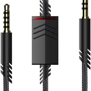 Astro A40 Replacement Cord, 6.5FT Nylon Braided Audio Cable with Inline Mute, for A10/A40TR Gaming Headset, Compatible with PS5/PS4 Controller, Black