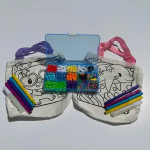 LITTLE LUXE CO. Blue Bead Bracelet Kit with Color Tote Bags & Mystery Craft