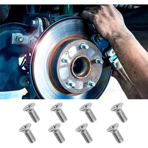 Kewucn 8 PCS Stainless Steel Brake Disc Rotor Screws for Front and Rear, OEM 93600-06014-0H Replacement Accessories, Retaining Screws Set for K3, City, Civic, Accord, Odyssey