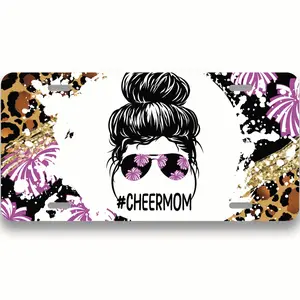 Cheer Mom License Plate - 12"x6" License Plate Aluminum Standard Fit - For Car Truck Vanity Plate - Car Accessory Universal Fit - Gift Idea - Novelty Plate - PLP0061