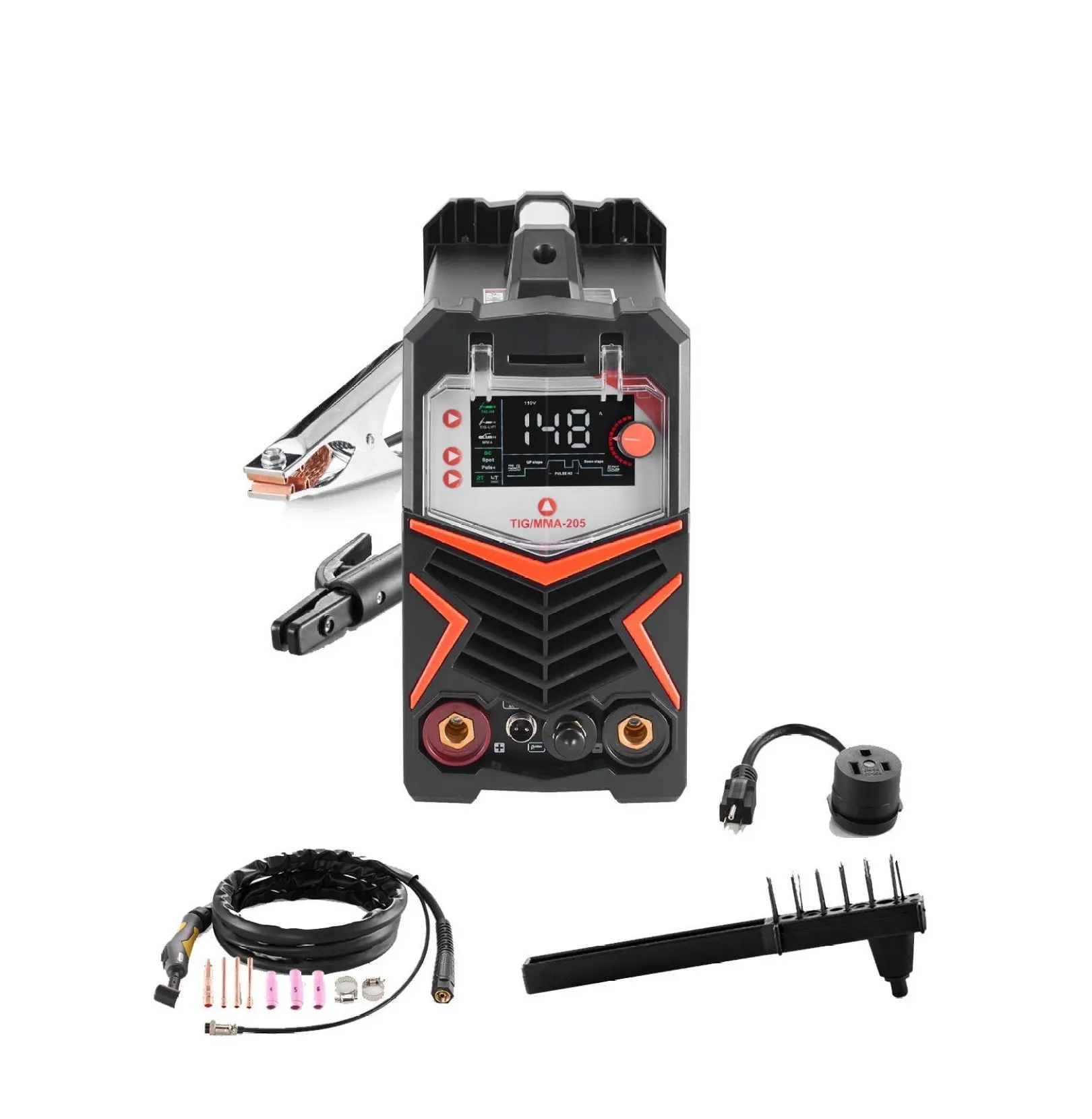 200A 6-in-1 TIG Welder - Aluminum AC/DC Pulse TIG & Stick Welder with LED Display, Dual Voltage 110V/220V, IGBT Synergic Control for DIY & Pro