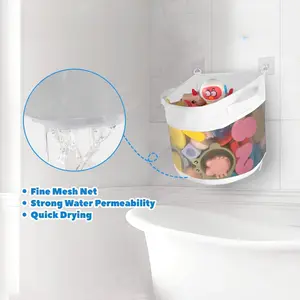 3-Compartment Bath Toy Storage Bag, Multi-Compartment Bathtub Toy Organizer, Quick Access Shower Game Accessories, Restroom Organizer Storage