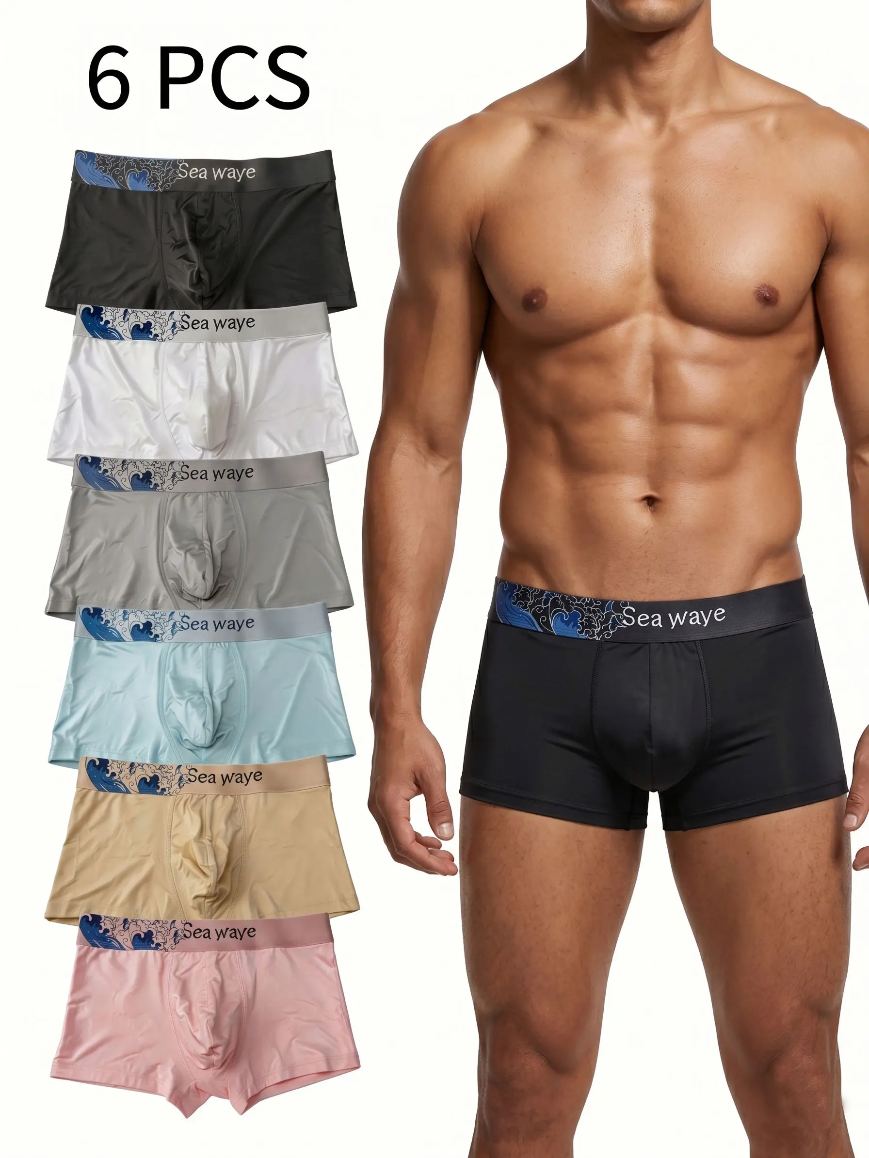 6PCS Mens Boxer Briefs, Cooling Breathable Lightweight Design, Comfortable Stretch Fit, No Ride Up Underwear, Daily Wear & Sports for Men