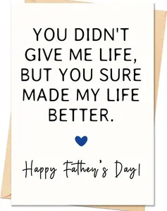 Step Dad Father’s Day Card, Bonus Dad Father’s Day Card, Stepdad Appreciation Card, Emotional Stepfather Card, Happy Father’s Day Card for Stepdad, Gift for Step Dad, Greeting Card with Envelope, Andrew Clothings