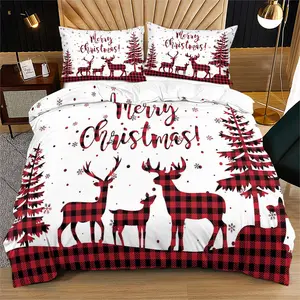 Multistyle Christmas Duvet Cover Set (With 1-2 Pillowcases) - Stylish Bedroom Decor, Soft Bedding Gift for Christmas Holidays