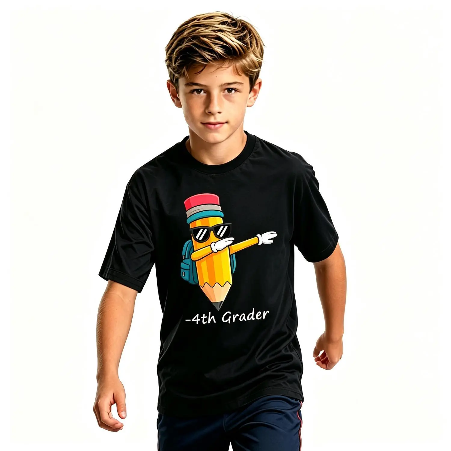 Fourth 4th Grade Team Dabbing Pencil Back to School Boys T-Shirt