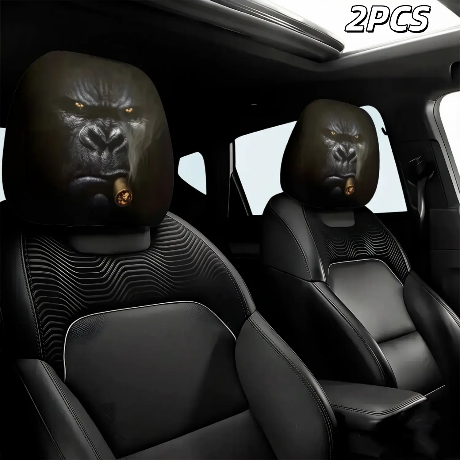 2-Pcs Car Seat Headrest Covers, Elastic Comfortable Wear-Resistant Soft Neck Support Pillows, Removable Universal Vehicle Interior Decor, Auto Accessories (Ideal Holiday Gift)
