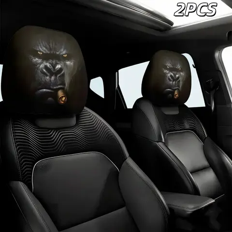 Sohochic 2-Pcs Car Seat Headrest Covers, Soft Neck Support Pillows, Easy Wipe Clean, Snug Elastic Fit, Wear-Resistant, Removable, Versatile Universal Vehicle Interior Decor Car Accessory (Ideal Holiday Gift)