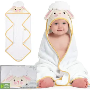 Baby Towels for Newborn Organic Hooded Design, Large Size Cotton Toddler Towels, Ultra-Soft & Absorbent Bath Towel for Newborns, Infants, Toddlers, Boys & Girls with Animal Hood