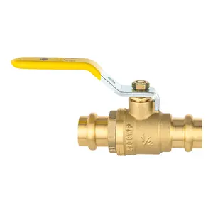 10-Pack 1/2" Press Ball Valve with EPDM O Ring, Yellow (Lead Free)
