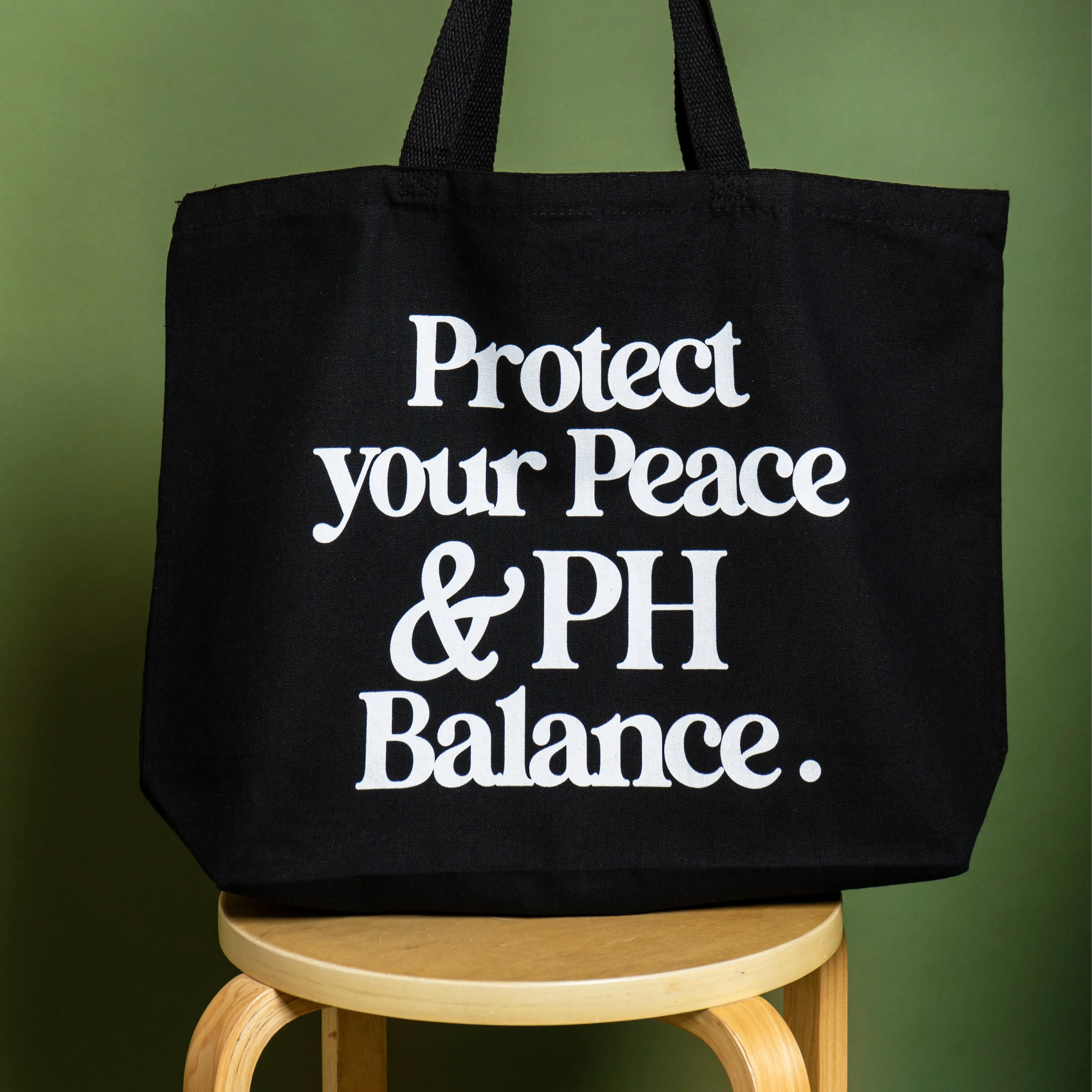 Protect Your Peace & PH Balance Tote Bag by Anyrah Shaveh - Design for Essential Items