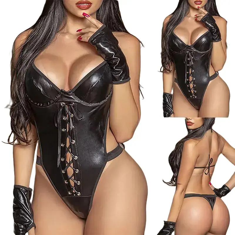 Latex Leather Lingerie for Women's Fit - Womenswear Lady