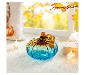 Glitzhome 6" Gradient Glass Halloween Harvest Pumpkin