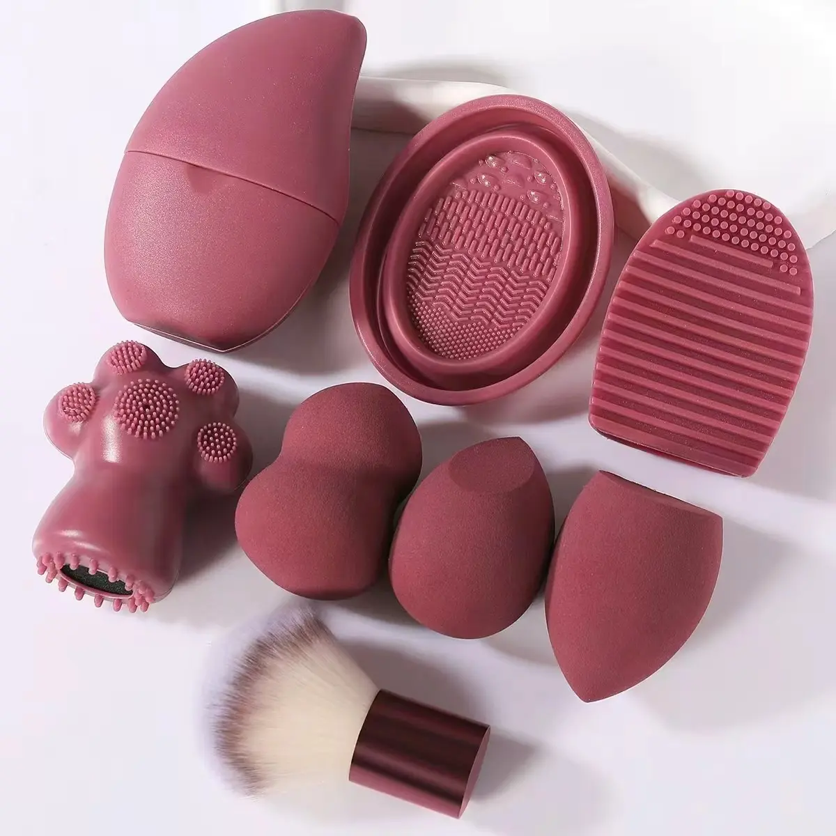 8 pieces of burgundy