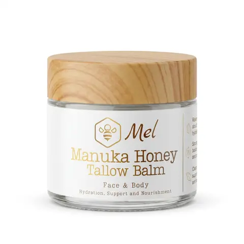 Mel Whipped Tallow & Manuka Honey Face, Body & Hands Moisturizer Balm - Grass-Fed Beef Tallow, Matcha Scent, Antibacterial, Soothing, Deep Hydrating, Dry Skin Repair, Eczema Relief, Chemical Free Natural Ingredients, Vitamins - 2 oz Body Care Product Mois