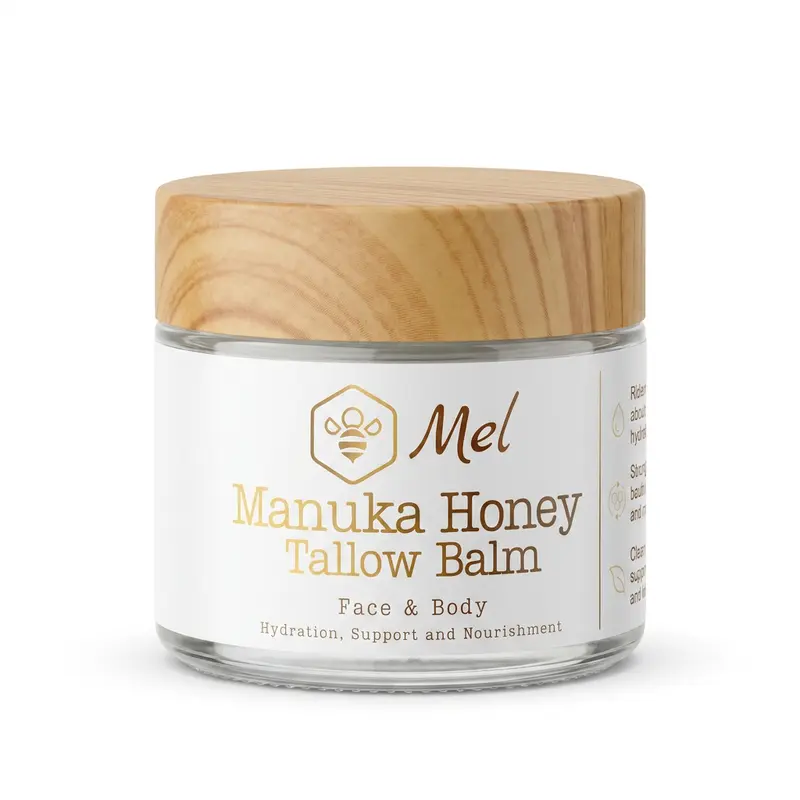 Mel Whipped Tallow & Manuka Honey Face, Body & Hands Moisturizer Balm - Grass-Fed Beef Tallow, Matcha Scent, Antibacterial, Soothing, Deep Hydrating, Dry Skin Repair, Eczema Relief, Chemical Free Natural Ingredients, Vitamins - 2 oz Body Care Product Mois