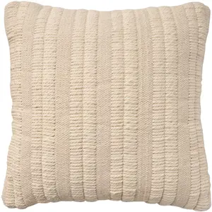 Mina Victory Lifestyle Woven Stripes 18" x 18" Ivory Indoor Throw Pillow