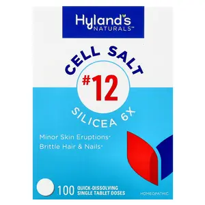 Hyland's Naturals Cell Salt #12, Silicea 6X, 100 Quick-Dissolving Single Tablet
