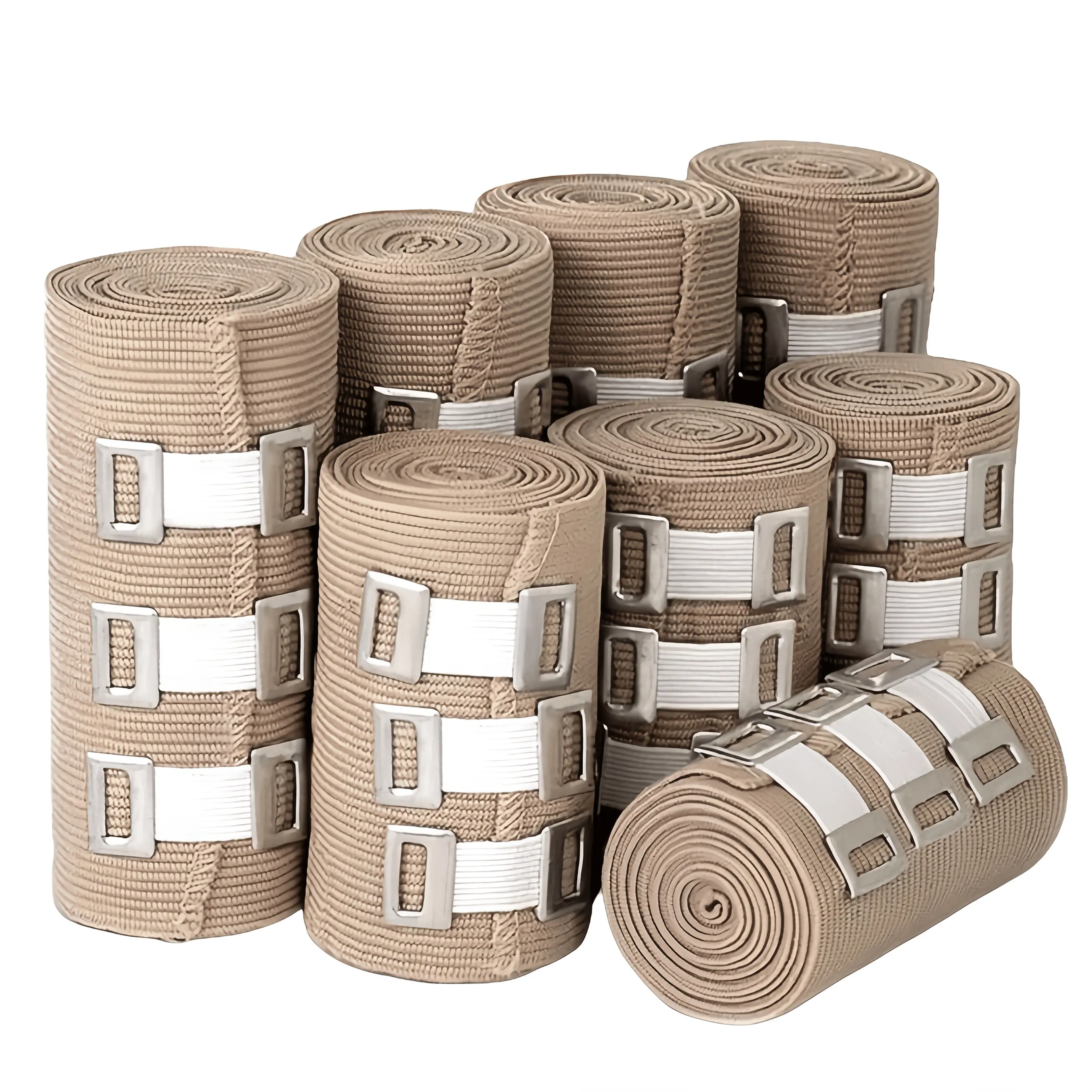 5-piece set of advanced elastic bandages |         Achieve strong compression with additional clips, suitable for sports, wrists, ankles, and feet