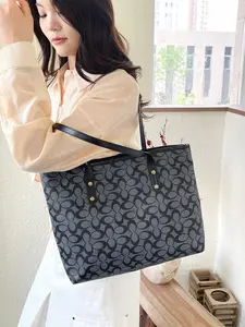 Vintage Elegant Print Tote Bag, 2026 New Fashion Trendy Versatile High-End Texture Simple Unique Design, All Season Shoulder Crossbody Bag for Women
