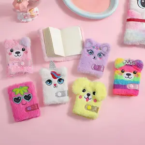 Cute Animals Design Plush Notebook, 1 Count Mini Pocket Notebook with 80 Sheets Blank Inner Pages, Stationery Supplies for Home School Office, Portable Notebook