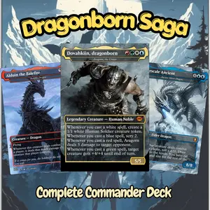Skyrim Commander Deck – Dragonborn Saga Custom Fantasy Theme – 100 Card EDH Proxy Set
