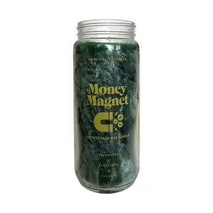 Money Magnet Intention Scented Clean Burning Palm Wax Candle for Abundance & Prosperity