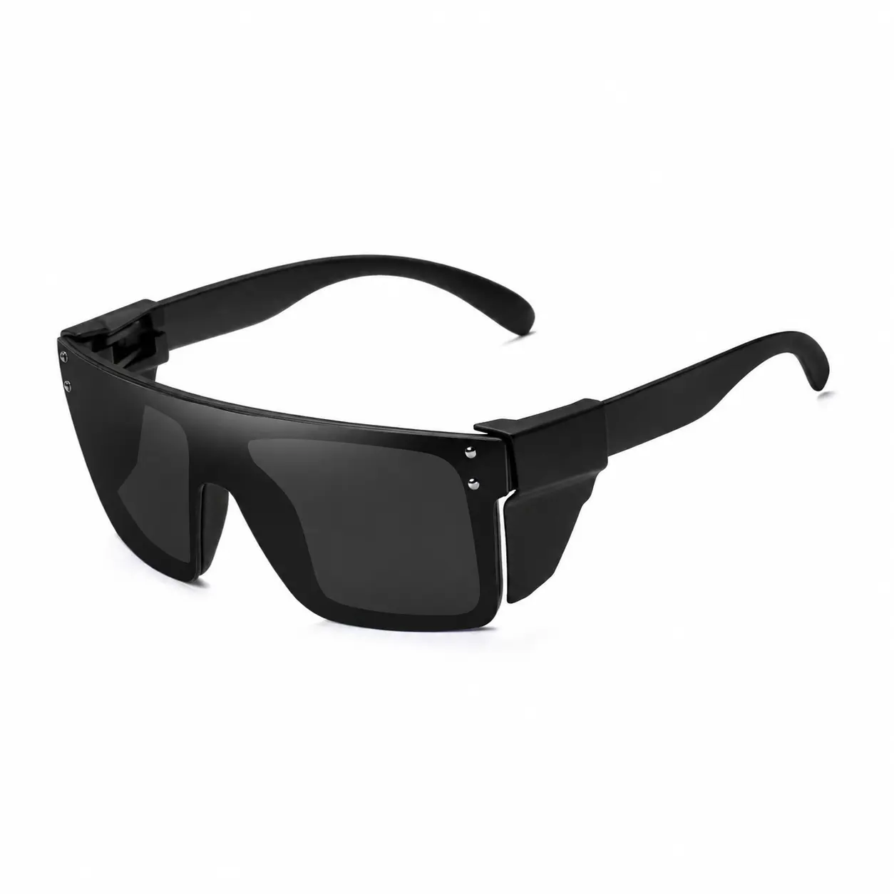 BINGKING Extra Dark Polarized Safety Glasses – CAT 4, 6% VLT, Z87+ Certified, Detachable Side Shields, Dark Gray