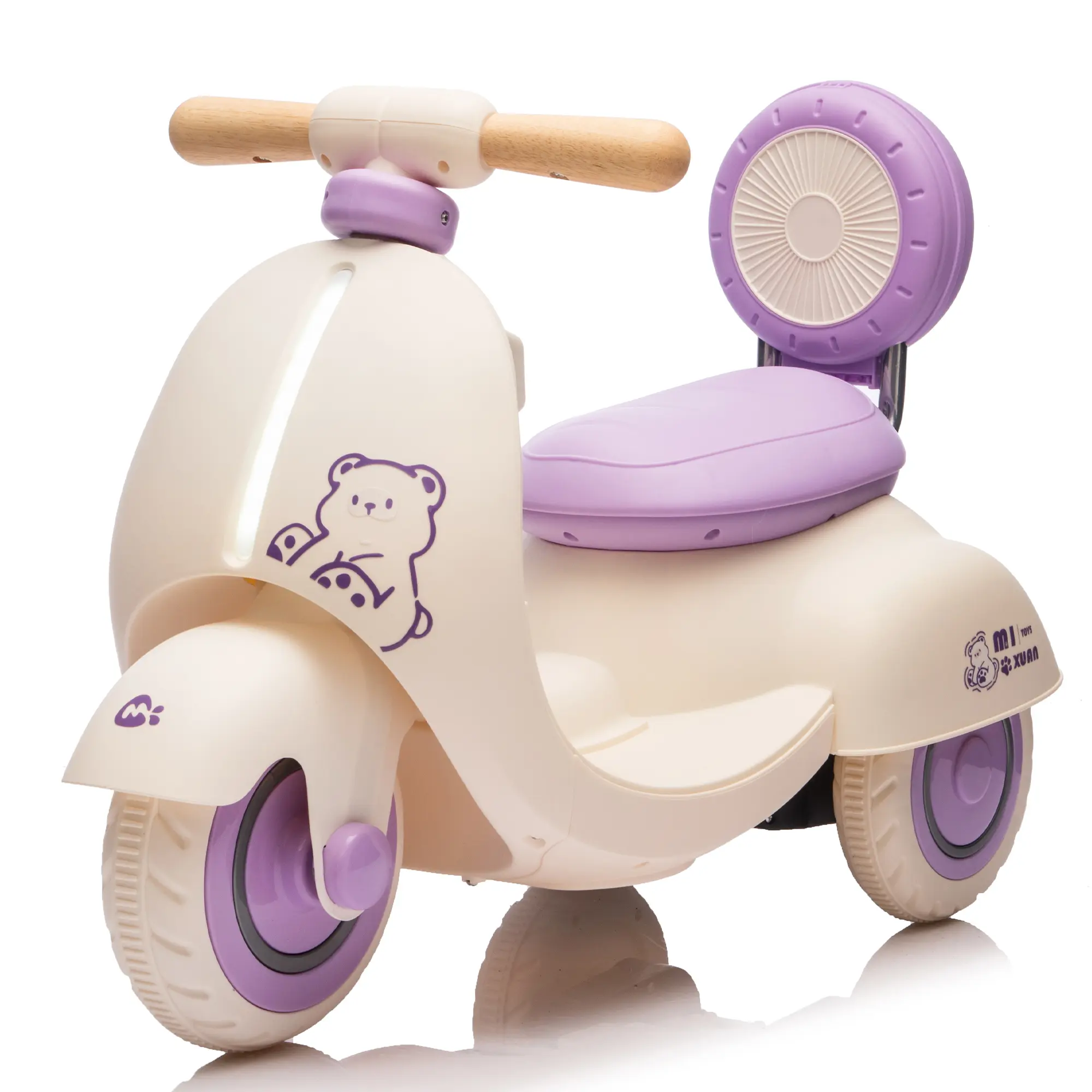 12V Kids Ride On Electric Motorcycle,Toddler Scooter W/Parents Control,Three-Wheel Stable Design,Special Wooden Handle,Smoother Output and Slow Start&Stop,More Suitable For 1-3 Years BABY's First Toy.