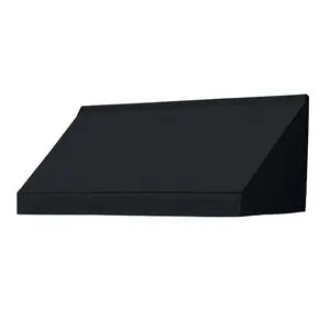 IDM Worldwide 3020964 6 ft. Classic Manually Retractable Acrylic Dyed Fabric Awning, Charcoal Grey, Aluminum Frame, Commercial Grade Hardware, Sun Protection
