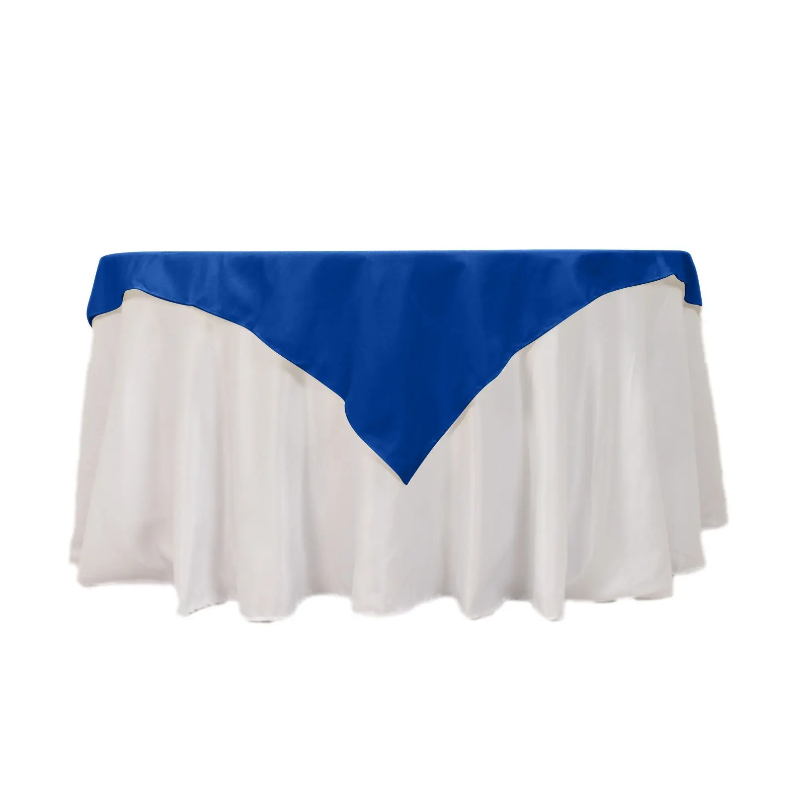 Cotton Blend 54"x54" Table Overlay Square Tablecloth Royal Blue - Wrinkle-Resistant Table Topper