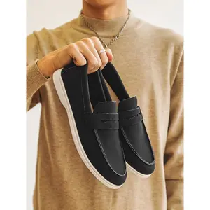 Men's Suede Loafers Shoes, Light Vintage Style Casual Party Wear Comfortable Slip-On Design for Daily Use & Parties