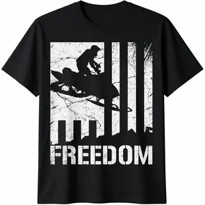Snowmobile Snowmobiling Freedom Flag T-Shirt,Made in USA