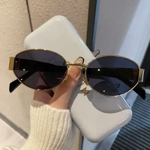 Vintage Oval Frame Sunglasses, Classic Oval Sunglasses, Streetwear Sunglasses, Fashionable Sunglasses, Trendy Casual Street Style Sunglasses for Women, Fashion Accessories for Everyday Use and Outdoor Activities