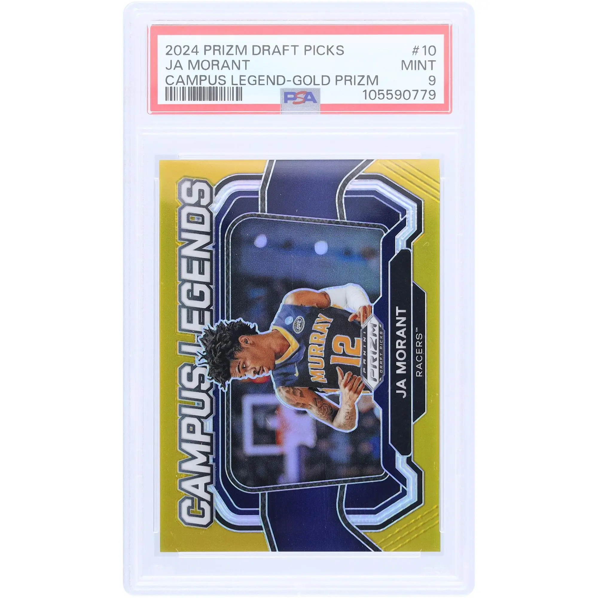 Ja Morant Murray State University 2024 Panini Prizm DP Campus Legend Gold Prizm #10 #6/10 PSA Authenticated 9 Card - Fanatics Authentic Certified