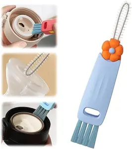 3 in 1 Multifunctional Crevice Cleaning Brush Set - Portable Cup Lid Cleaner for Baby Bottle Gap Tight Spaces