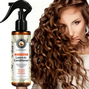 Coconut Oil Leave-In Conditioner with Grapefruit & Biotin | Smoothes Frizzy Hair & Adds Shine | Heat Protection & Daily Frizz Control | 120ml