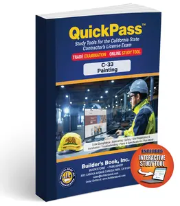 Painting License Examination (C-33) - QuickPass Study Tool Book with Online Interactive Software