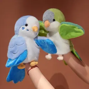 6 Styles Cute Vivid Parrot Hand Puppet Plush Toys Comfy Fluffy Parrot Doll Funny Lively Childhood Education Game Props