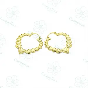Errings Heart Gold Plated Earrings for Women -Shaped Design, Comfortable Fit, Elegant Accessory for Special Occasions and Everyday Wear