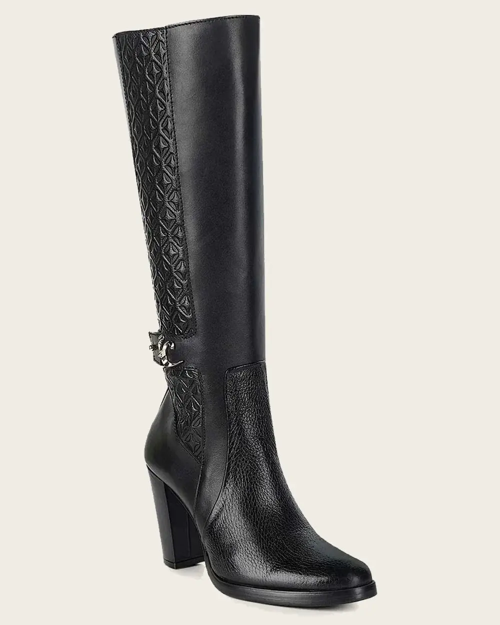 CUADRA WOMEN'S BLACK DEER  ZIPPER ROUND TOE BOOTS