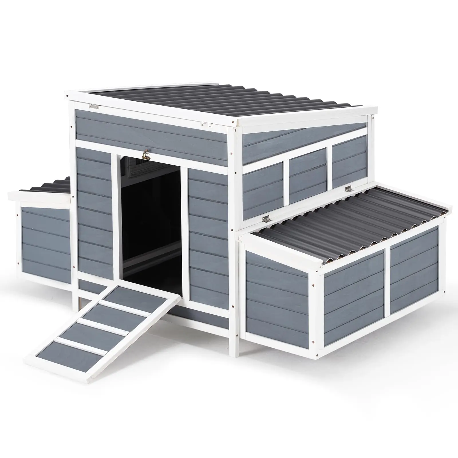 YODOLLA 56" Large Chicken Coop Wooden Chicken Cage Hen House, Outdoor Yard Poultry Pet Hutch for Small Animal Coops with Nesting Box
